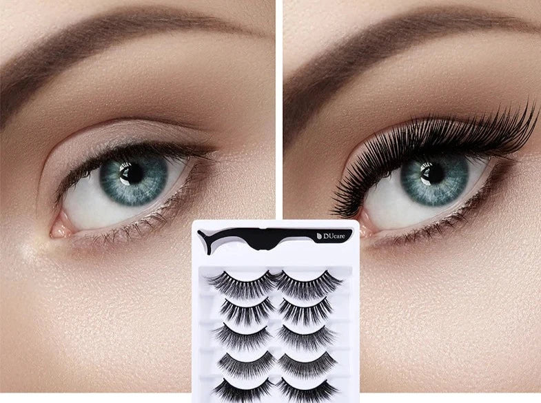 5 Pairs Natural False Eyelashes Thick Makeups 5D Mink Lashes soft Eyelash Extension