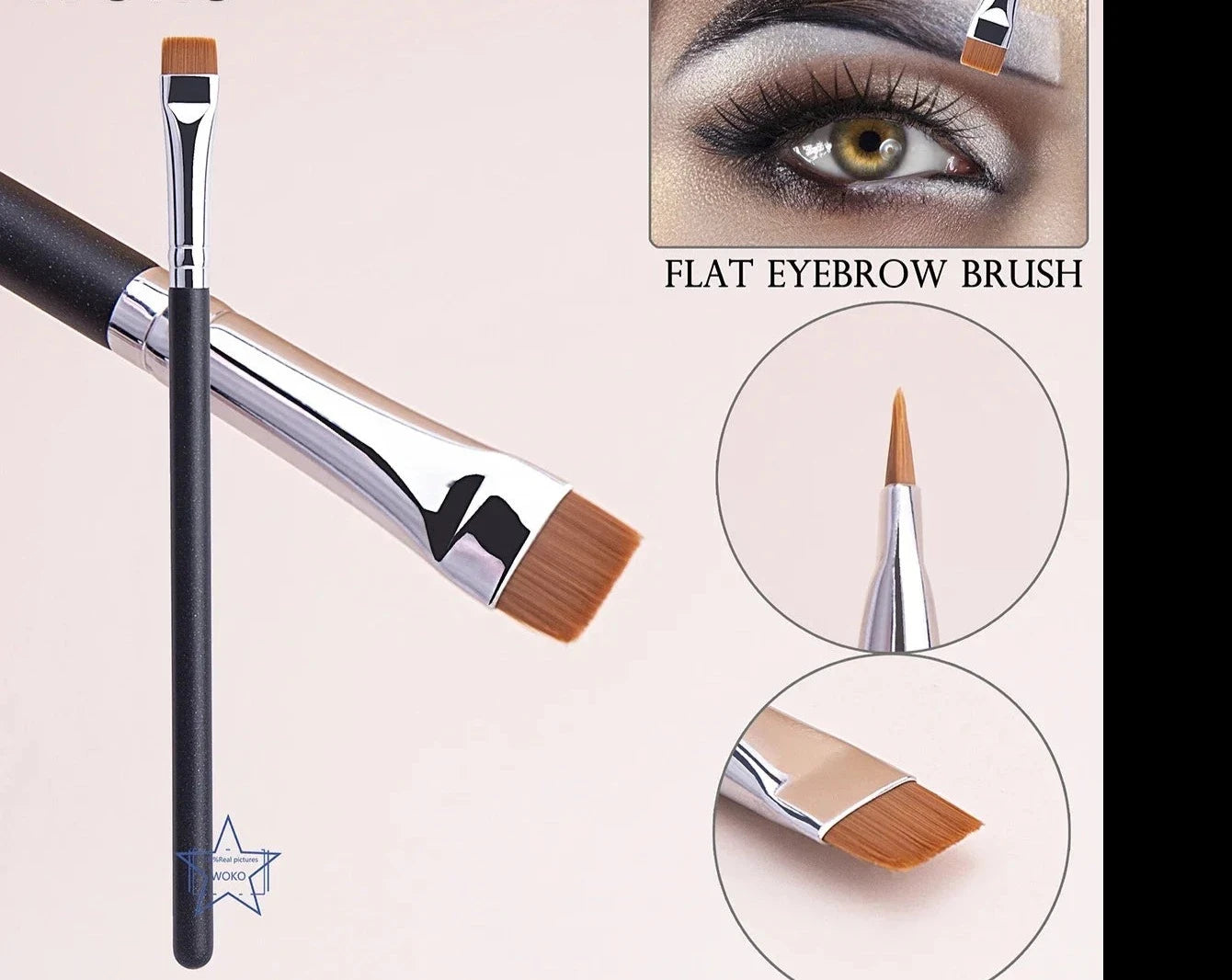 "212 Flat Eyebrow Brush Ultrathin Eyebrow Makeup Brushes Flat Eyeliner Brush Thin Eye Liner Brow Contour Beauty Brush Tool"