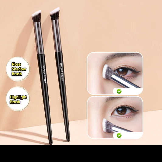 "1 Pcs Makeup Brush Oblique Flat Head Nose Shadow Brush Concealer Trimming Long Rod Brush Profile Shadow Nose Faint Dye Brush"