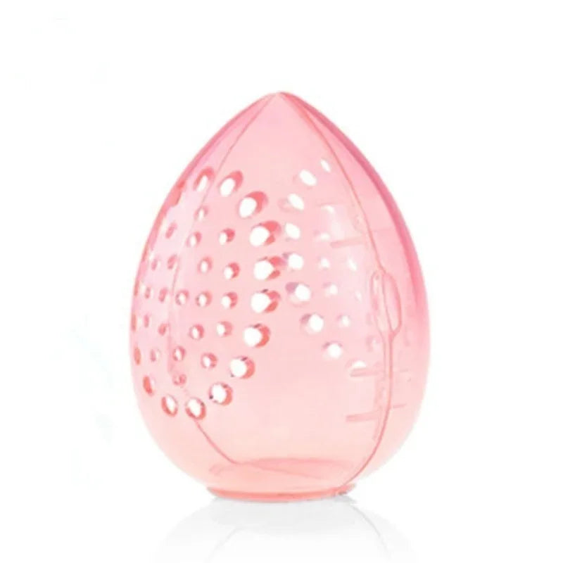 1pc Empty Transparent Puffs Drying Box Storage Case Portable Sponge Stand Cosmetic Egg Shaped Rack Makeup Puff Holder