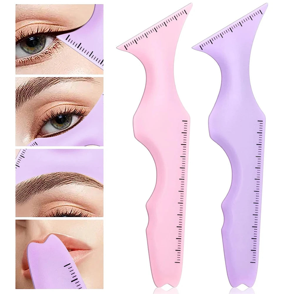 1pc Eyeliner Stencils Ruler Reusable Silicone Winged Tip Eyeliner Aid Eyebrow Pencil