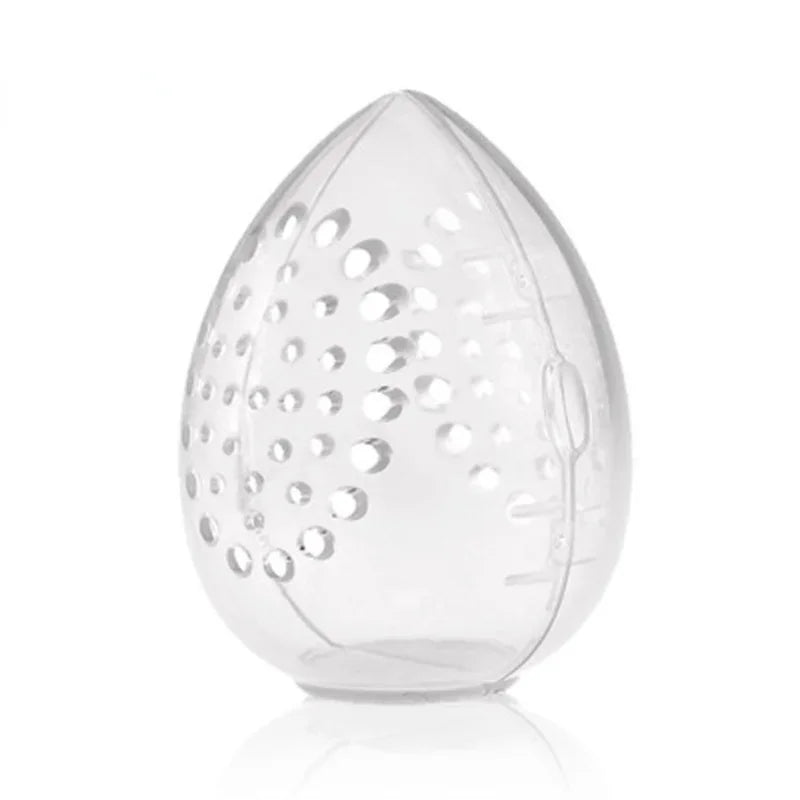 1pc Empty Transparent Puffs Drying Box Storage Case Portable Sponge Stand Cosmetic Egg Shaped Rack Makeup Puff Holder